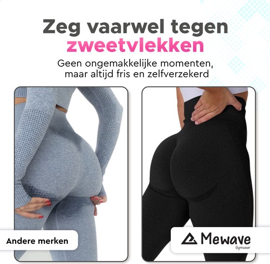 Mewave | Legging de sport noir | Femmes | Pantalon de sport | Vêtements de sport | Jambières de yoga | Pantalon de course à pied | TIC Tac | Fitness | Taille L