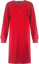 Medaillon Dames Nachthemd - 100% Katoen - Rood - Maat M