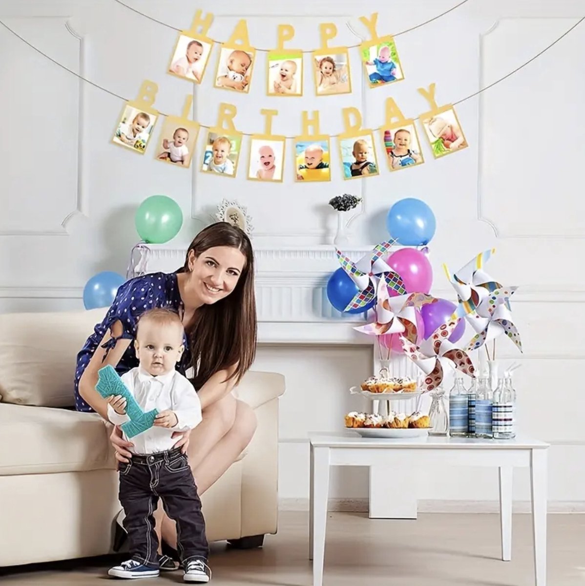 Verjaardagsslinger Happy Birthday van strijkkralen