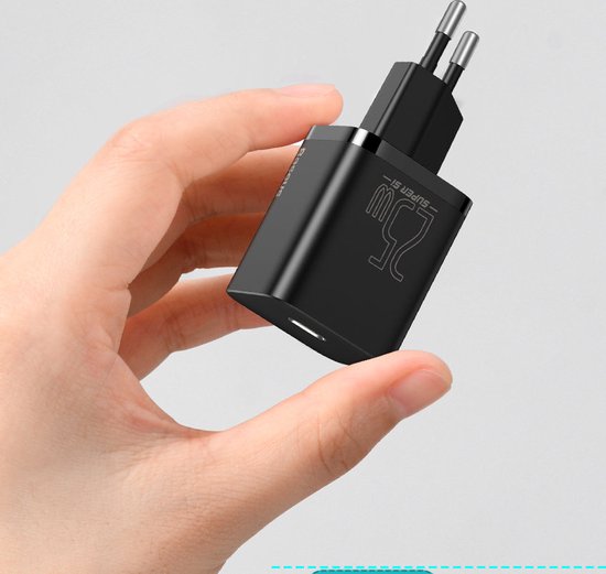 Chargeur Baseus Super Si USB C noir - charge rapide 25W