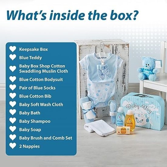 Coffret Cadeau Bébé Neutre - Panier 2 Boîtes Crème Avec Peluches Et Produits Soin
