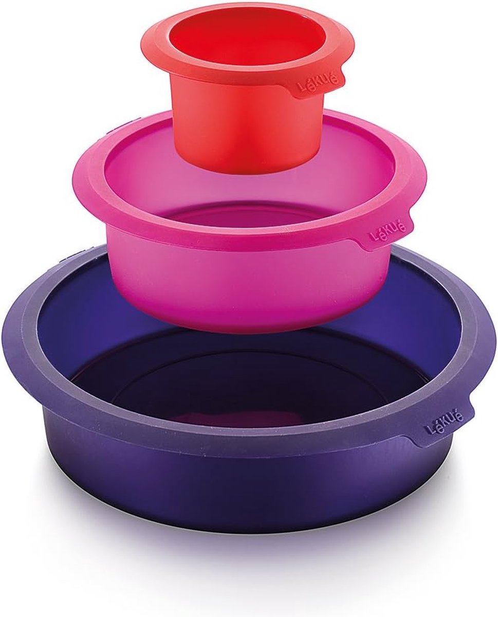 Siliconen Bakvormen Set, Rond, 3 Stuks