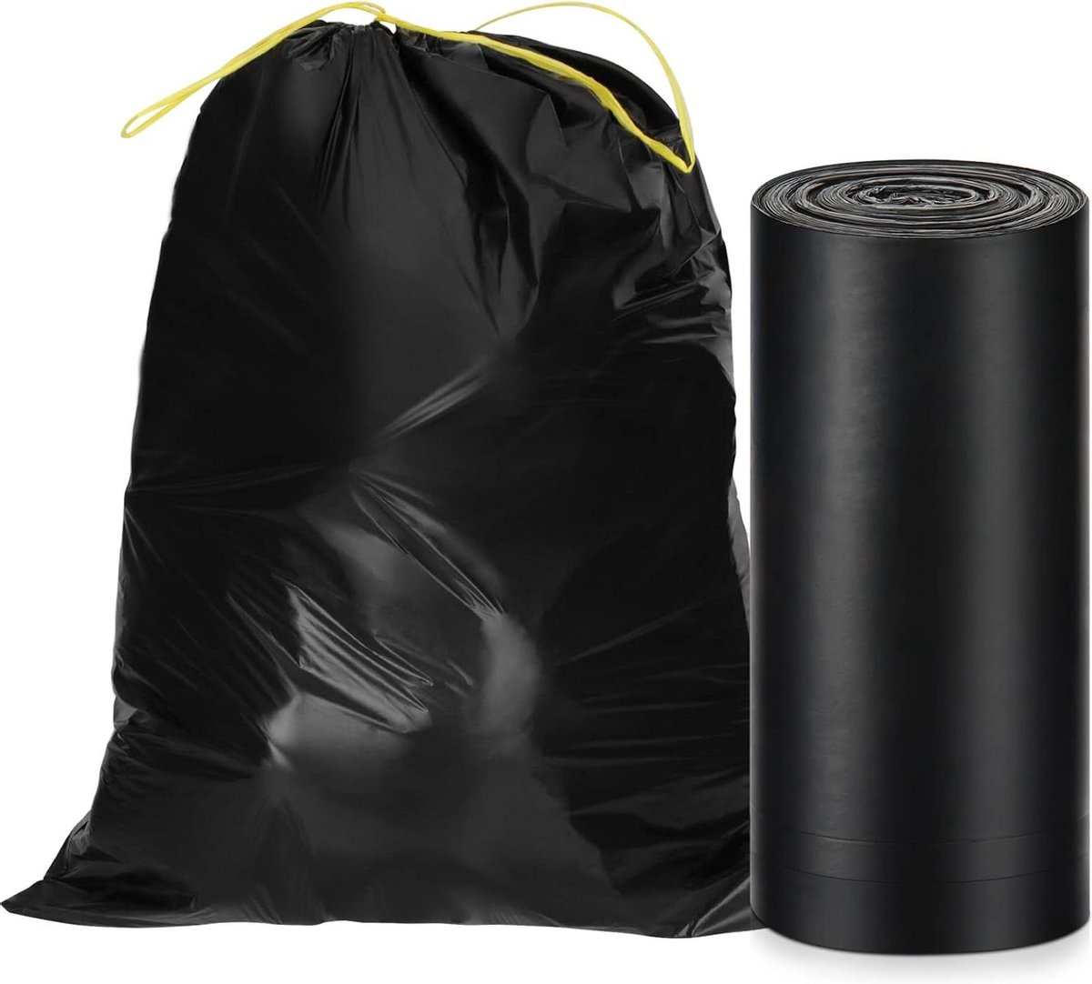 Grote vuilniszakken 125 liter met trekkoord extra sterk - stevige zwarte vuilniszakken - afvalzakken - vuilniszakken voor groot huishoudelijk afval (80 x 100 cm 30 stuks)