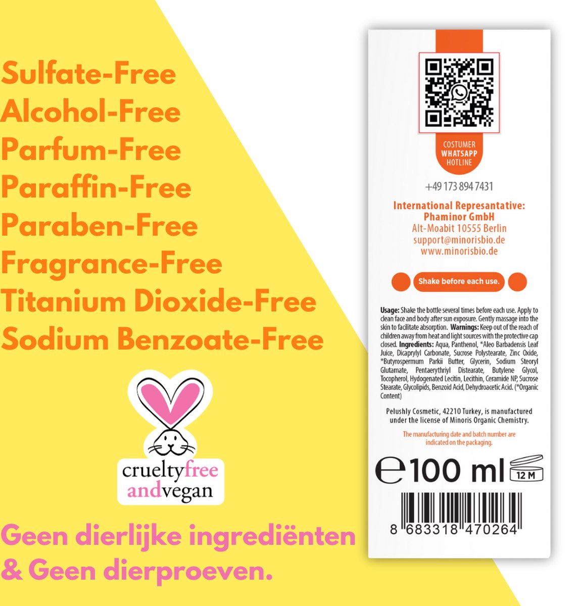 Minoris Baby After Sun Spray 100 Ml – Mit Zinkoxid & Bio-Ölen, Hypoallergen