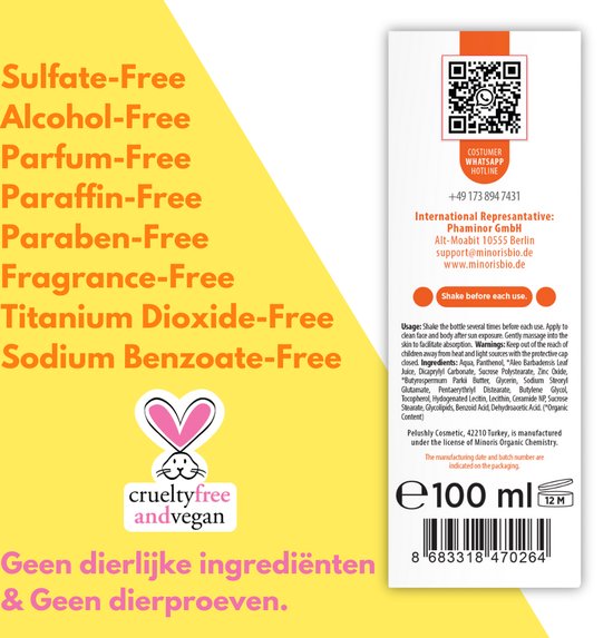 Minoris Baby After Sun Spray - Verzachtende Verlichting bij Zonnebrand met Zinkoxide, Biologische Ingrediënten & Vitamine E - Hypoallergeen, Vegan, Veilig voor 0-6 Maanden - Zachte Herstel na Blootstelling aan de Zon - 100 ML — afbeelding 2