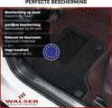Zwarte automatten met een rood rasterpatroon. Gemaakt in de EU.