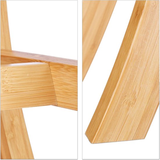 Relaxdays Kruk Van Bamboe - Elegante Hocker - Krukje Voor De Gang   Scandinavische Stijl