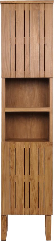Zwevend wastafelmeubel met enkele wastafel in teak - 90 cm - TOWARI