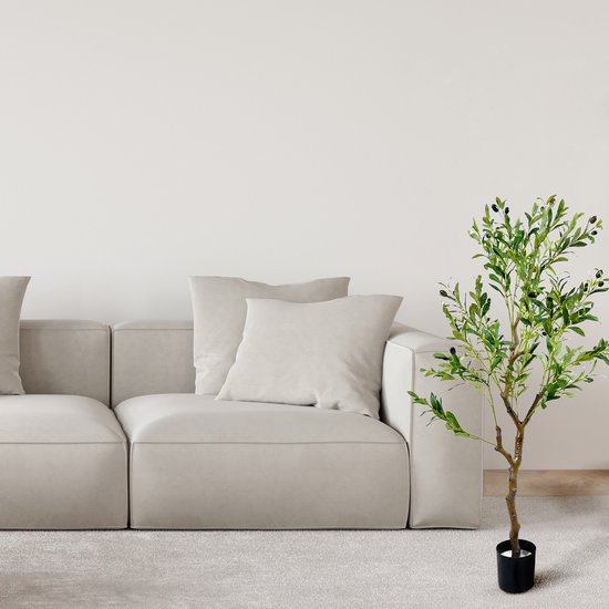 IvoQ Olijfboom Artificiel 150 cm – Sans Entretien – Intérieur et Extérieur – Plante Artificielle de Luxe – Créateur d'Atmosphère à Feuilles Persistantes pour la Maison et le Bureau