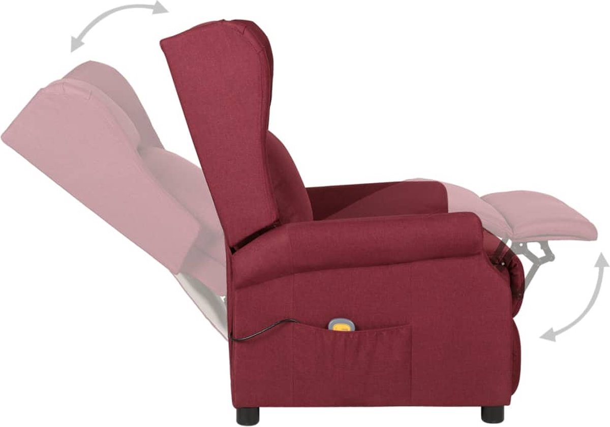 Haba Trading Massagestoel Wijnrood Stof - afbeelding 3