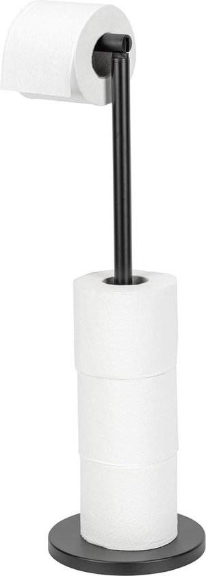 Toiletbutler met wc rolhouder en wc borstel met houder compleet mat wit staand - Voordelig Design Sanitair
