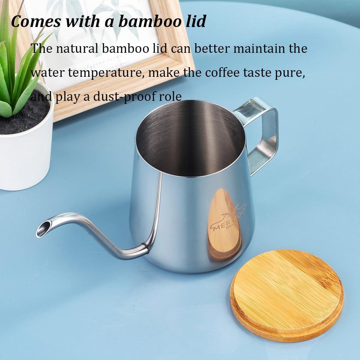 Bouilloire à Col De Cygne En Inox 250 Ml - Bec Verseur Précis Pour Café Et Thé, Compatible Toutes Plaques - 8