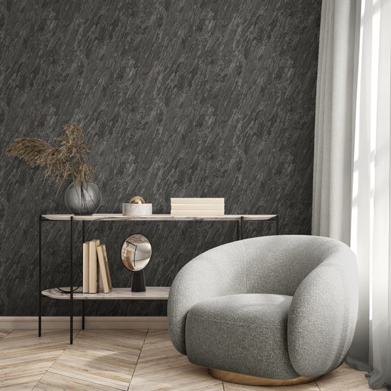 Dutch Wallcoverings - Venezia - Marbre noir pailleté - M663-29