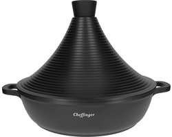 Cheffinger Tajine Tagine inductie pan Ø 28 cm - aluminium - zwart met koudgrepen