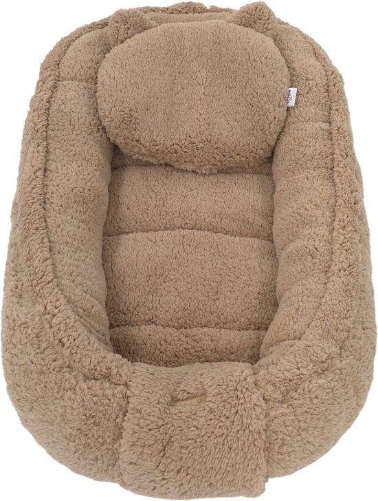 Soosie - Baby Nestje - Babynestje - Zacht en Veilig - Bruin Teddy Katoen