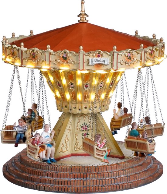 Efteling - Zweefmolen werkt op batterijen - h22,5xd22,5cm - Woonaccessoires en seizoensgebondendecoratie