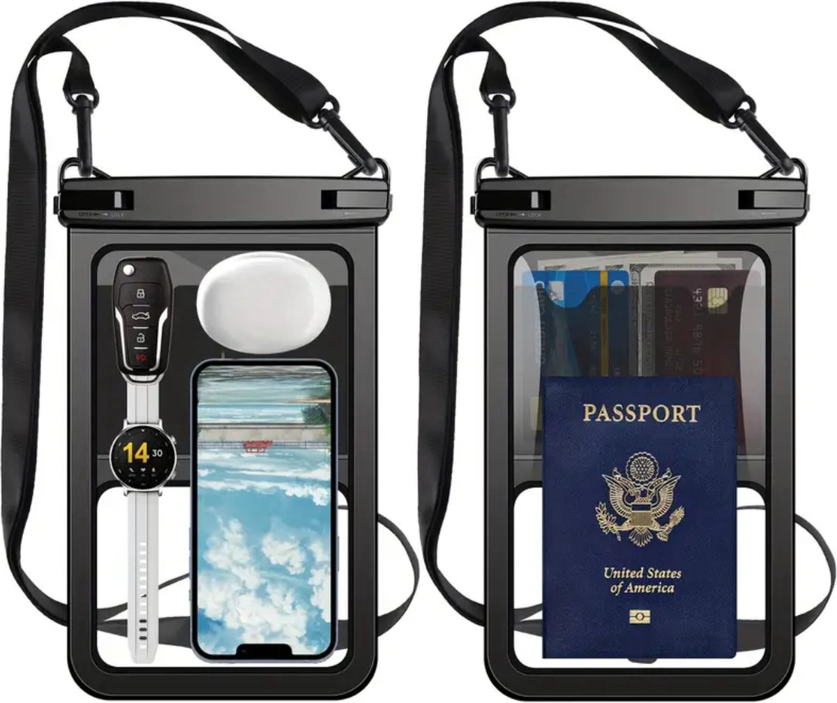 Bovista Waterdichte Telefoonhoesjes - Waterdicht Telefoonzakje - Waterproof Festival Opbergtasje - Documententasje - Waterbestendig - Zwart