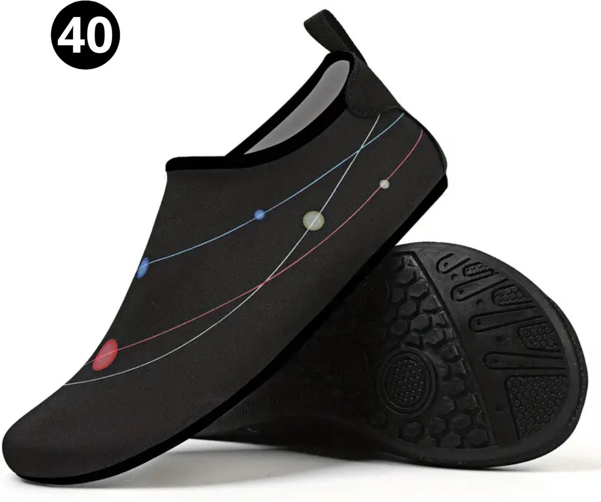 Bovista Waterschoenen Voor Kinderen & Volwassenen - Aqua Shoes - Aquaschoenen - Afzwemschoenen - Zwemles Schoenen - Zwart - Maat 40