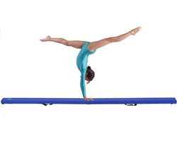 Beter Turnen Opvouwbare Turnbalk - Evenwichtsbalk 2 meter - Blauw - Voor thuis en in de gymzaal - Inclusief gratis oefenvideo's en sleutelhanger