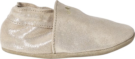 Elastische leren babyschoentjes in soepel leer goud