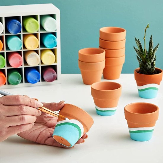 Wvu & Wvo Kleine kleipotten, 24 stuks, mini-bloempotten om