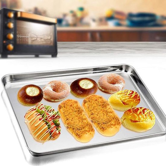 Roestvrijstalen Bakplaat - Bakken En Koelen - Gezond En Niet Giftig Set Van 4 Vaatwasmachinebestendig Rvs Ot Kleur En Model