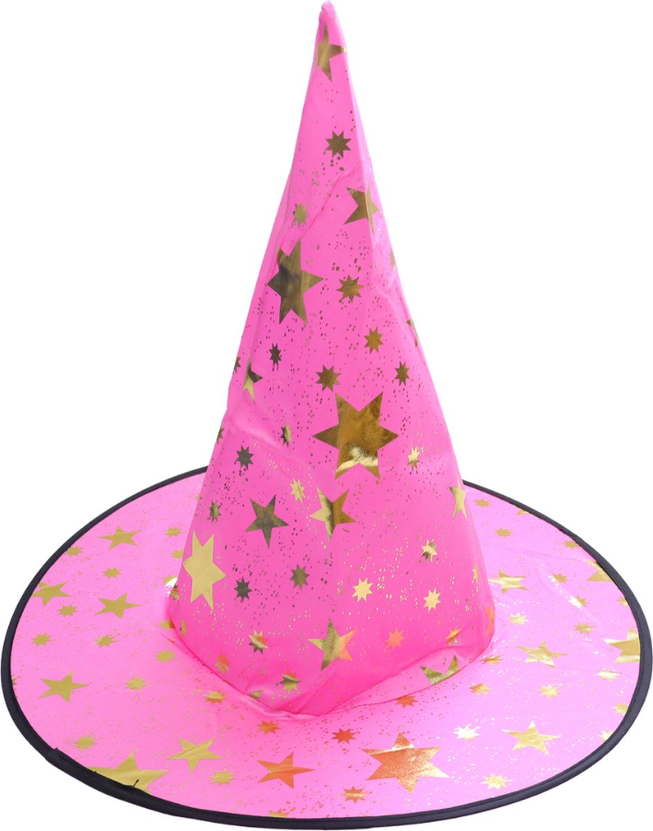 Joya Kids® Tovenaars Cape en Hoed Roze | Halloween Verkleedset als Tovenaar | Verkleedkleding | Cape en Muts set Merlijn | Roze — afbeelding 11