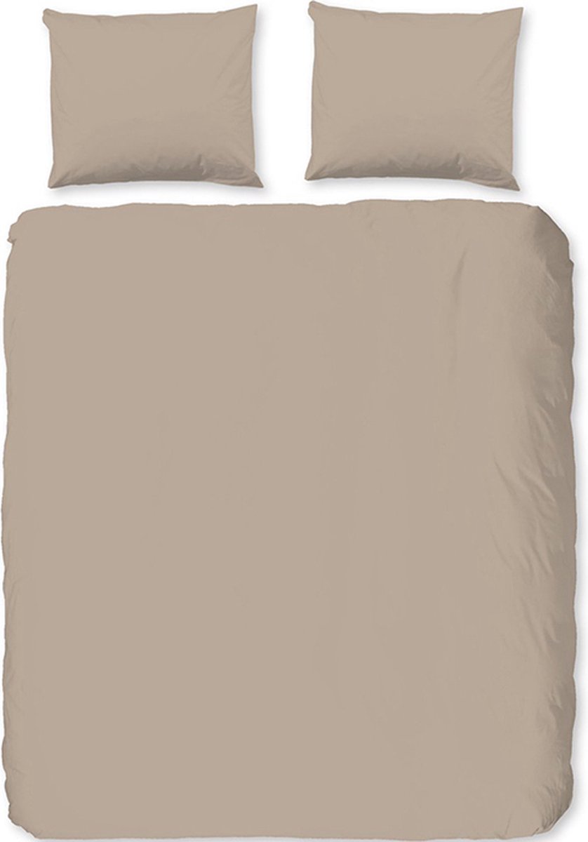 Zavelo Flanellette Effen Dekbedovertrek Zand-2-persoons (200 x 200/220 cm)