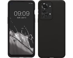 kwmobile telefoonhoesje geschikt voor OnePlus Nord 2T 5G - Hoesje met siliconen coating - Smartphone case in mat zwart