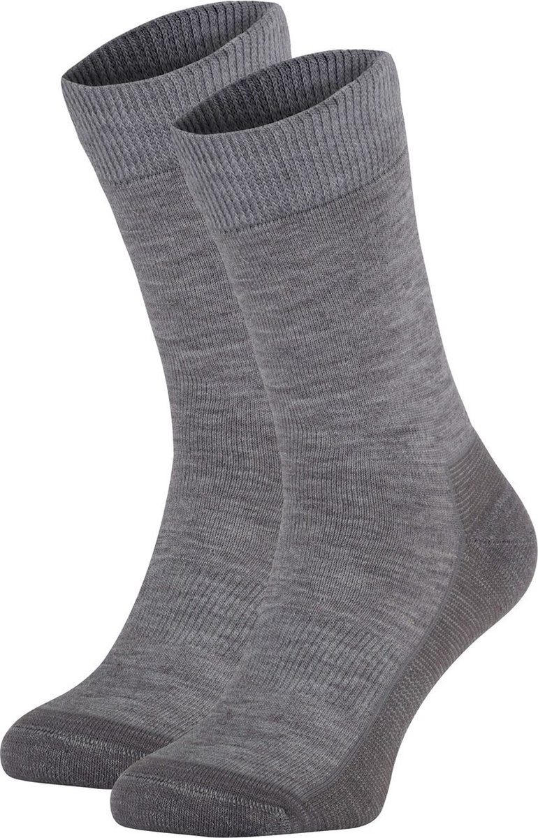 NOMAD® Wintersokken Premium 2-Pack | 35/38 Grijs | Huissokken Dames / Heren | 32% Merino wol | Dikke warme wollen sokken | Goede vochtafvoer