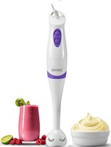 Royalty Line® STM250 Staafmixer - 2 Snelheden & Ergonomisch Handgreep - Vaatwasbestendig - 250W - Wit/Paars