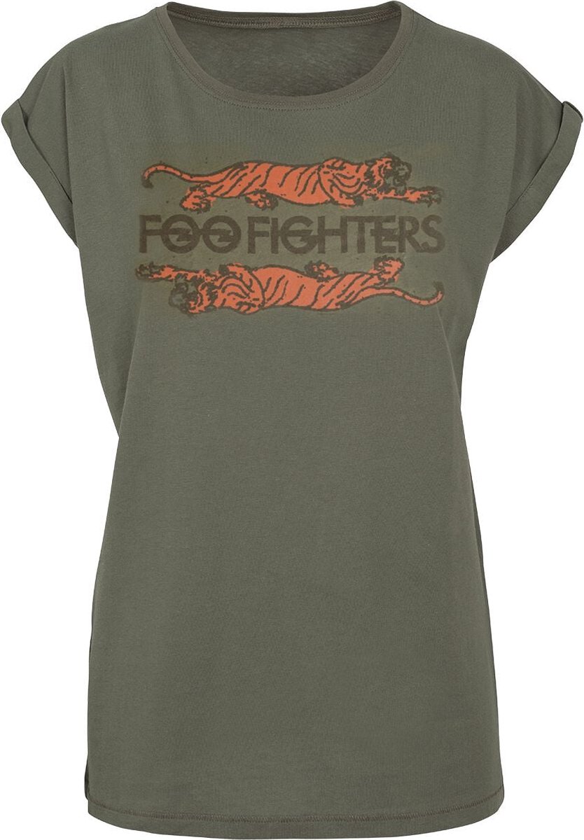 Foo Fighters Crawling Tigers Dames T-shirt - olijf - S