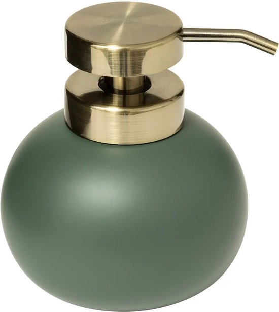 5Five Pompe/distributeur de savon Savon - pierre artificielle - vert ficus - pierre artificielle - 10 x 12 cm - 400 ml