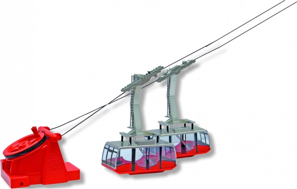 Jägerndorfer - 89293 Pendelbaan Kronos met 2 Gondels - Handbediening - Rood Miniatuur Model - 1:32 - Kerstdorp