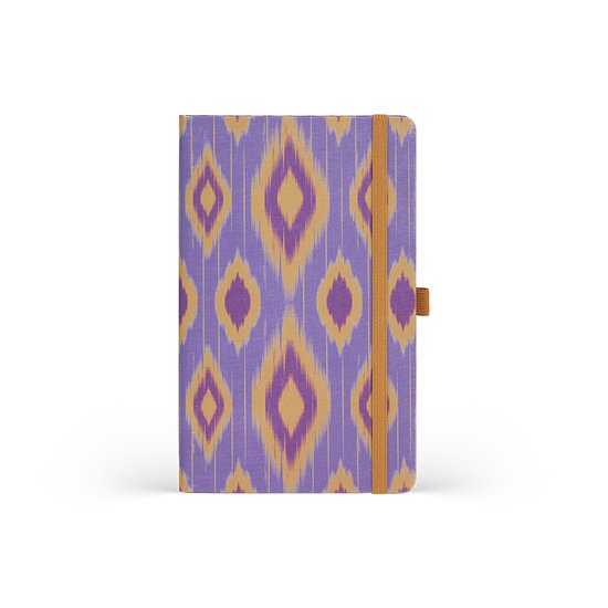 Carnet Castelli Milano A5 Ikat - Lilas Sable - contenu avec des lignes - 130x210 mm - Made in Italy