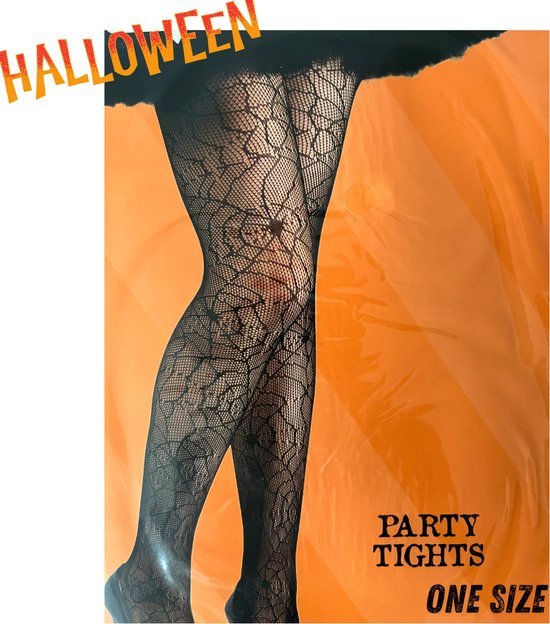 Halloween - Panty - Spinnenweb - One Size - Spiders - Halloween accesoires - Halloween dames - Leging - Spinnenweb panty