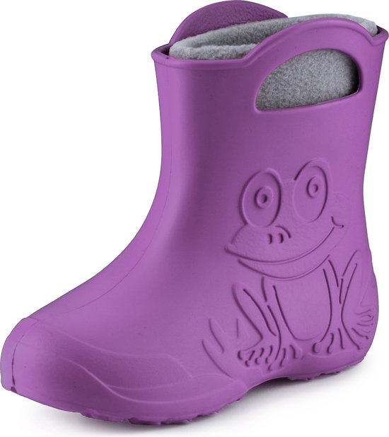 BeKiddy Kinder Jongens Meisjes EVA Laarzen Gevoerd Waterdichte Regenlaarzen Anti-Shock Reflecterende Band Blauw Rood 25-35 EU (25, Blauw, numeric_25
