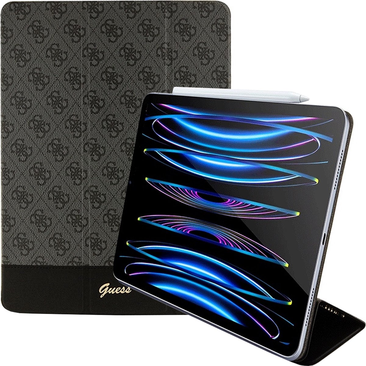 Guess 4G Stripe Allover - Apple iPad Pro 12.9" (2021/22) - Grijs