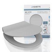 Bol.com SCHÜTTE WC-Bril 82702 SLIM GREY - Duroplast - Super Dun - Soft Close - Afklikbaar - RVS-Scharnieren - Belastbaar tot 175... aanbieding