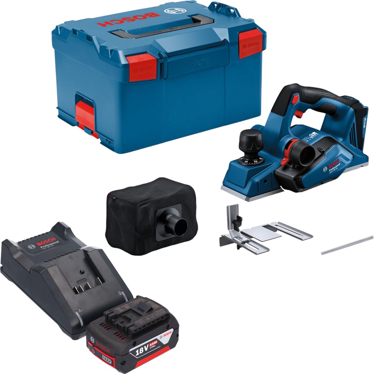 Bosch GHO 18V-26 Professionele accuschaafmachine 18 V 2,6 mm borstelloos + 1x accu 5.0 Ah + lader + L-Boxx