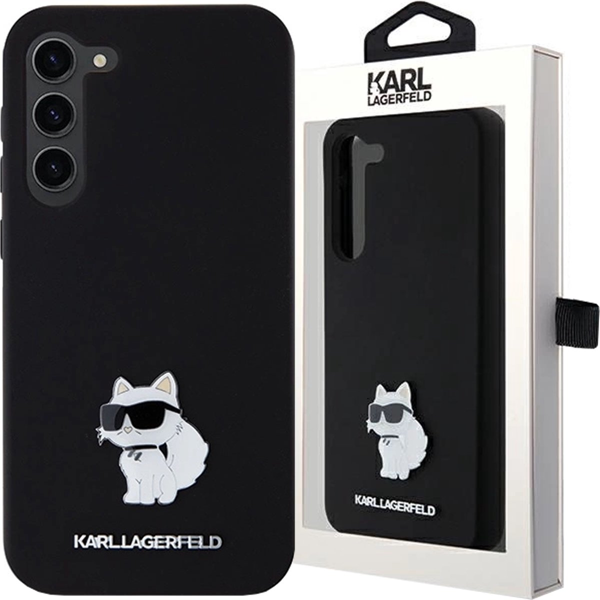 Karl - Lagerfeld - Siliconen Choupette hoesje voor Samsung Galaxy A55 - zwart
