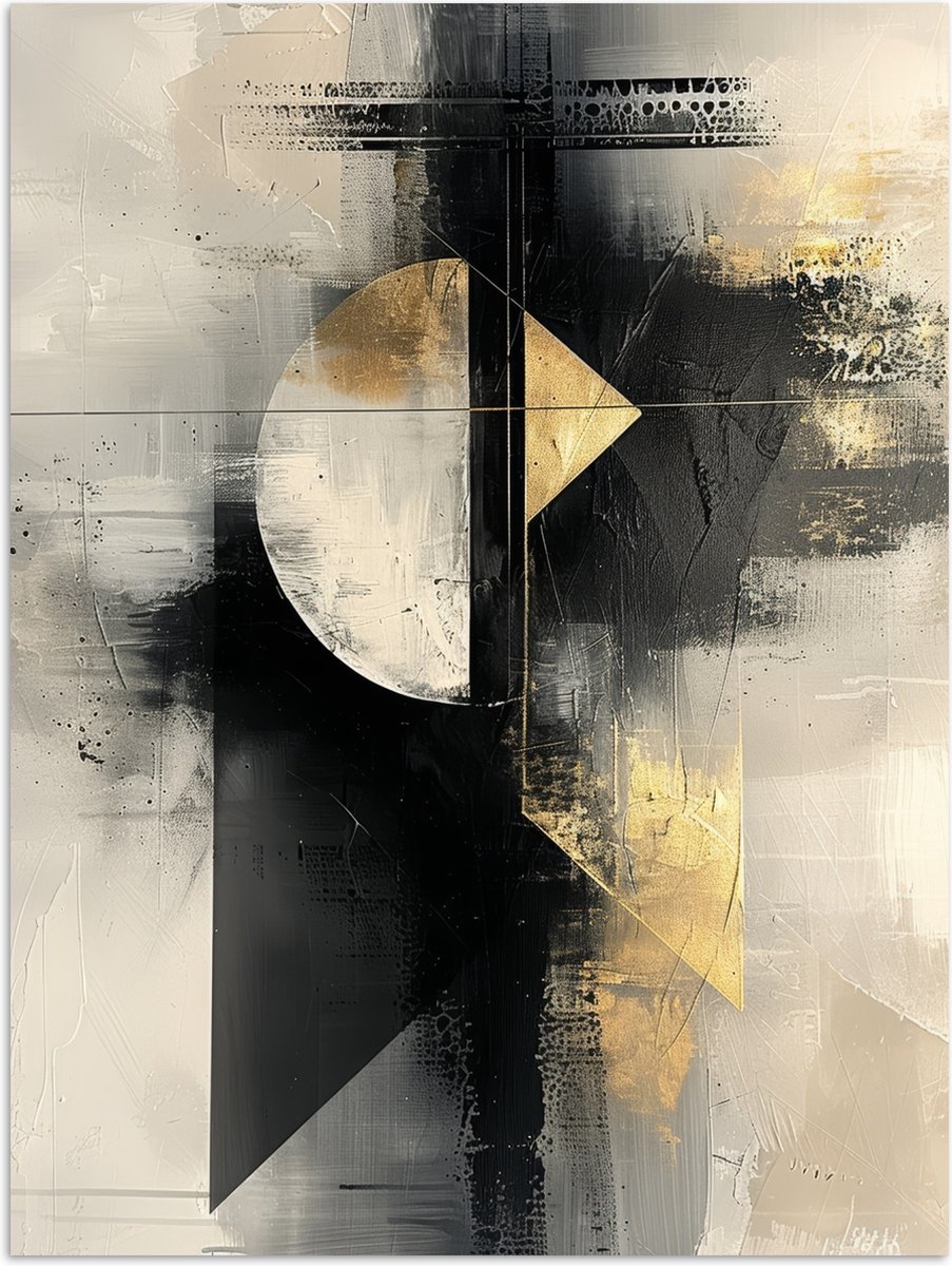 Poster 60x80 cm - Abstract - Zwart - Verf - Modern - Posters - Kamer decoratie - Wanddecor