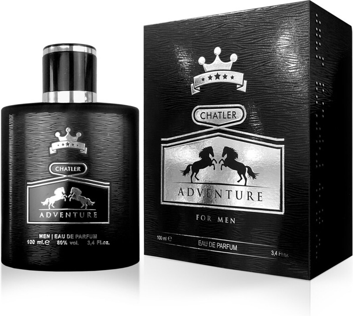 Goedkoopste Chatler Eau De Parfum Adventure Heren 100 Ml Chypre/fruit Zwart