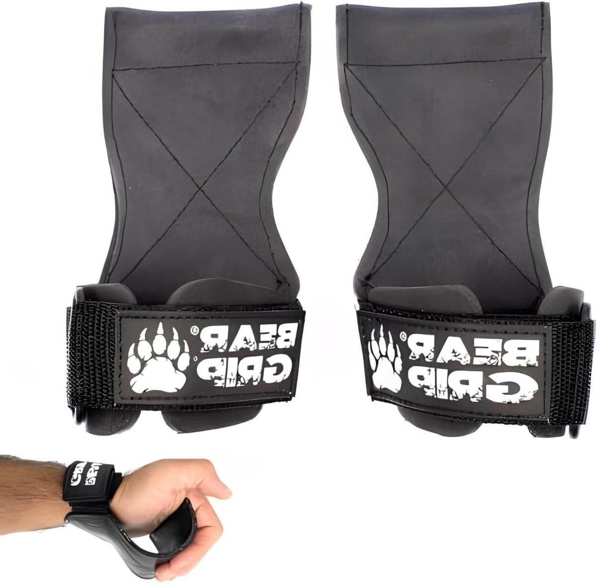 Premium Zware gewichtheffenbanden - Multi Grip Straps en Haken (Standaard Rubber)