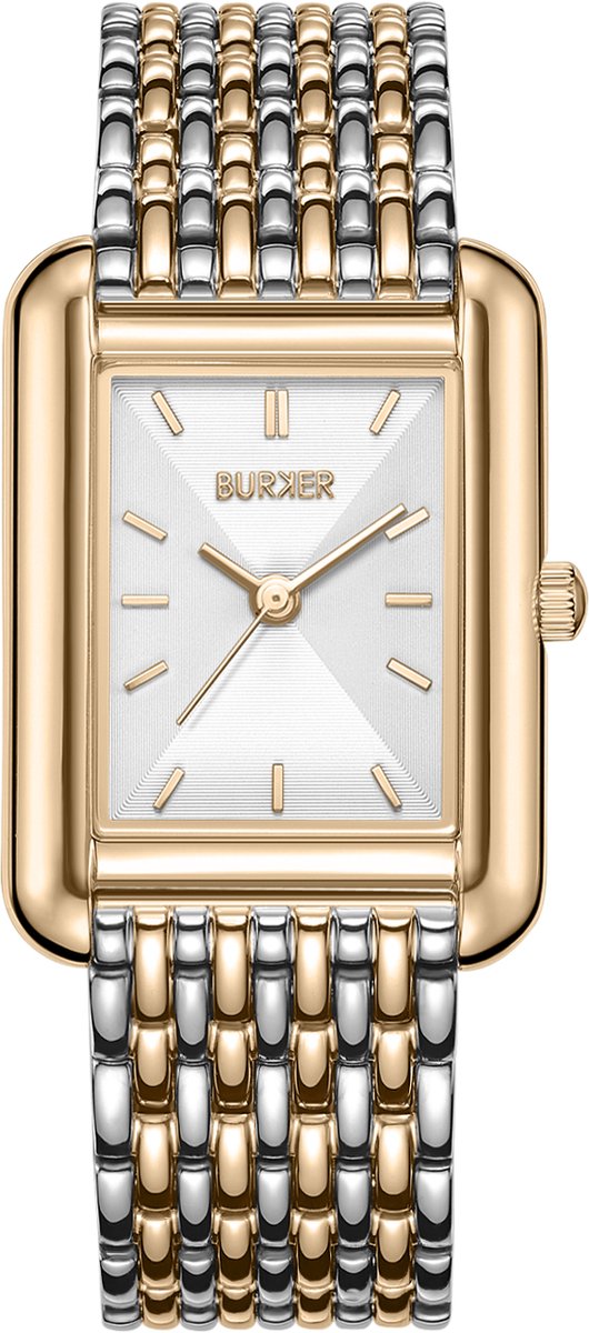 BURKER Olivia Horloge Dames - Vierkant - Goud Zilver - Schakelband - 29mm