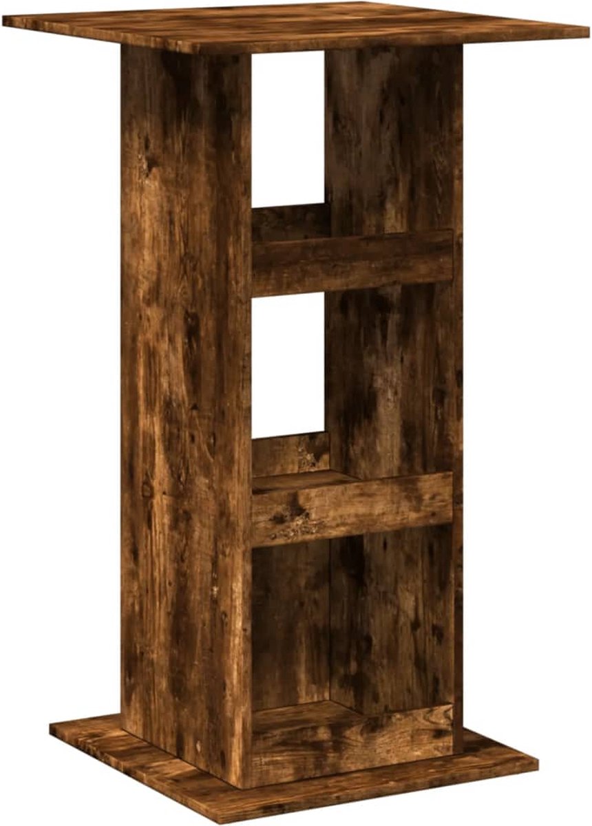 vidaXL Bartafel - met - opbergruimte - 60x60x102 - cm - hout - gerookt - eikenkleur gerookt eiken