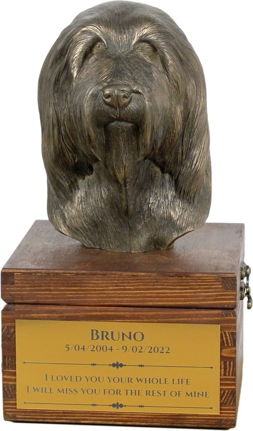 Elegante urn hond voor hondenas met bust van een Zwarte Russische