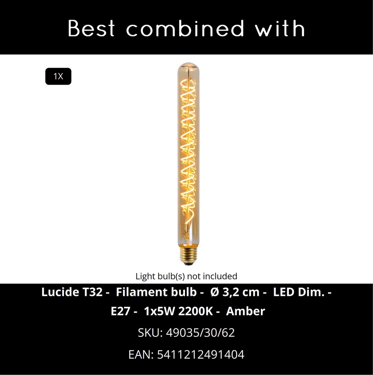 Lucide Cadix - Sokkellamp - Ø 16 cm - 1xE27 - IP65 - Zwart
