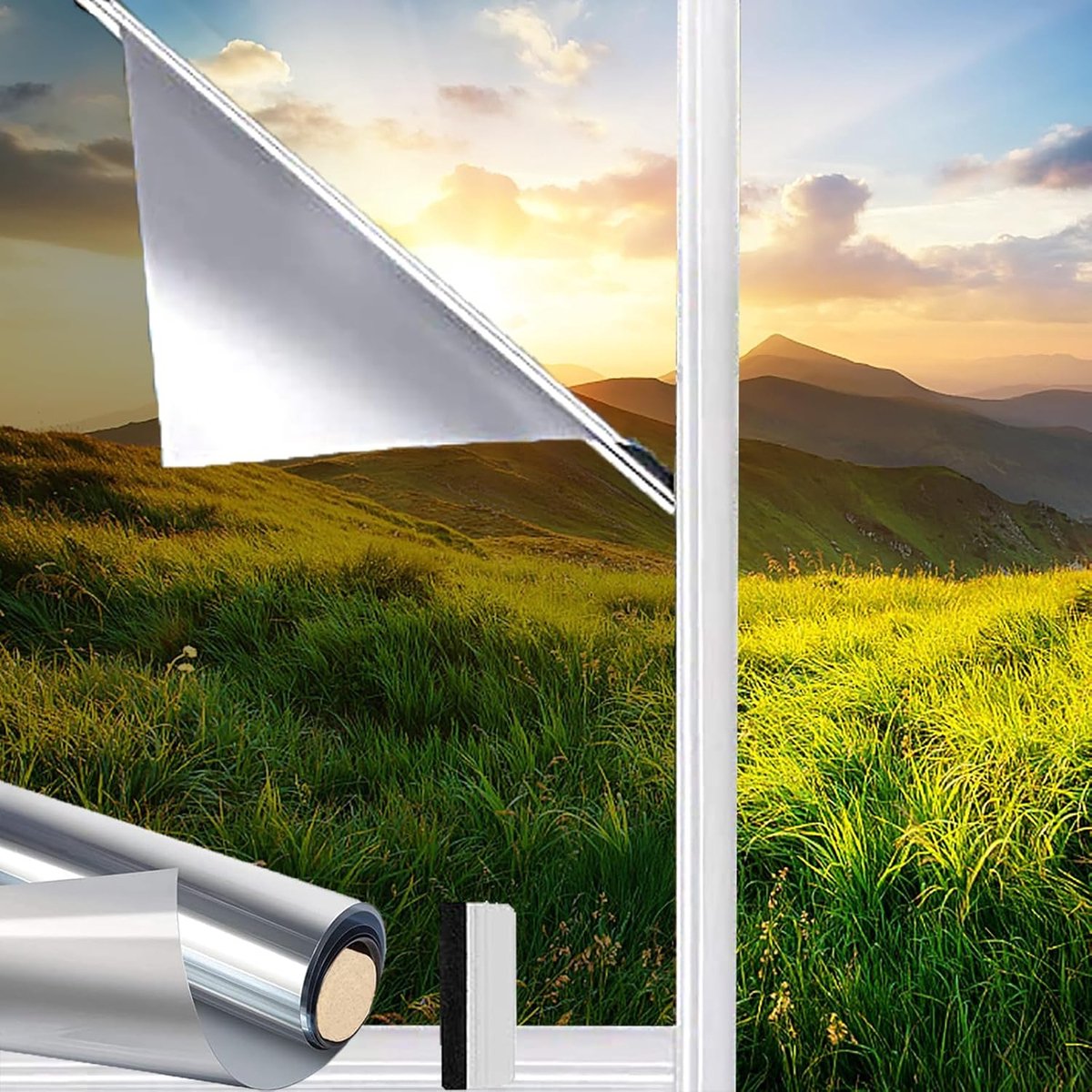 Solacis Privacy Folie Raam - Raamfolie - Folie Raam - Zichtwerend - Anti Inkijk Raamfolie - Must have voor uw privacy! zilver