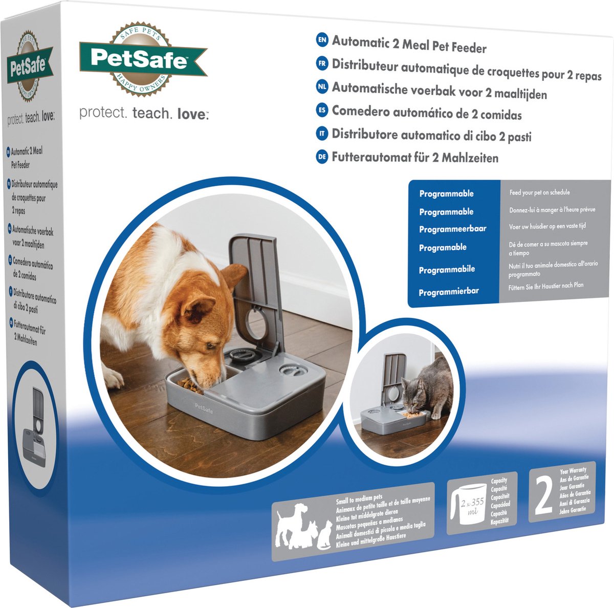 Afbeelding 2 van PetSafe Automatische Voerbak Kat en Hond - 2 x 150 gr - met Timer - 2 Maaltijden